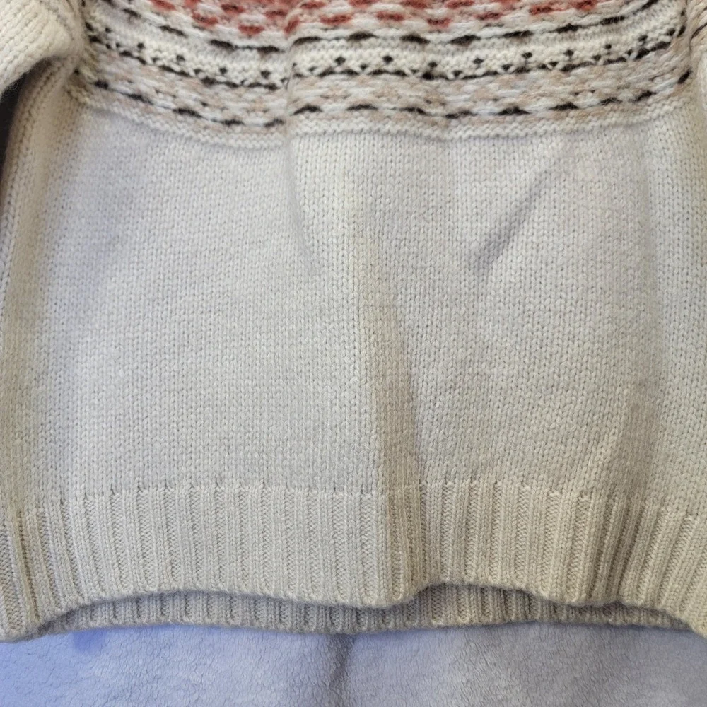 NEW Zara Fair Isle Nordic Knit Wool Blend Crewneck Sweater Pullover Med Unisex